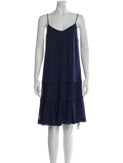 Pre-owned Rebecca Minkoff V-neck Mini Dress In Blue