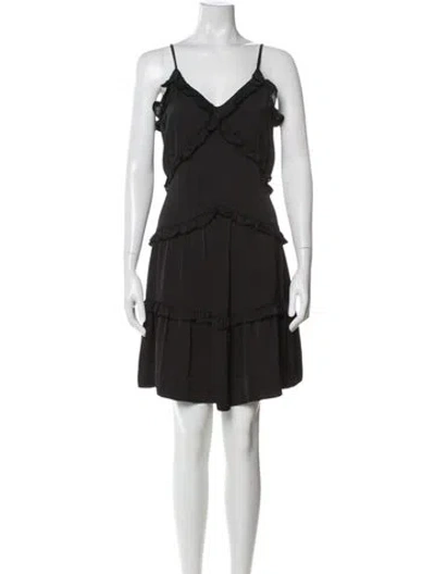 Pre-owned Rebecca Minkoff V-neck Mini Dress In Gray