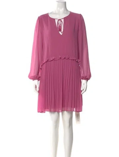 Pre-owned Rebecca Minkoff V-neck Mini Dress In Pink