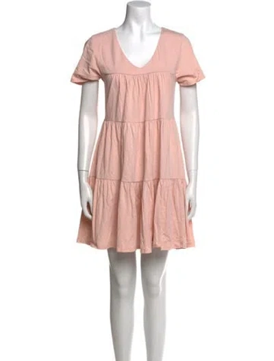 Pre-owned Rebecca Minkoff V-neck Mini Dress In Pink