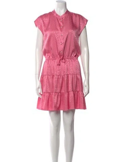 Pre-owned Rebecca Minkoff V-neck Mini Dress In Pink