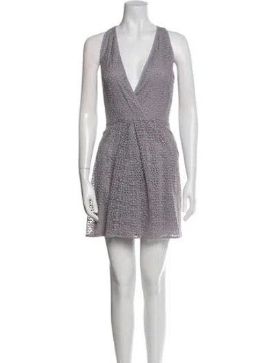 Pre-owned Rebecca Minkoff V-neck Mini Dress In Purple
