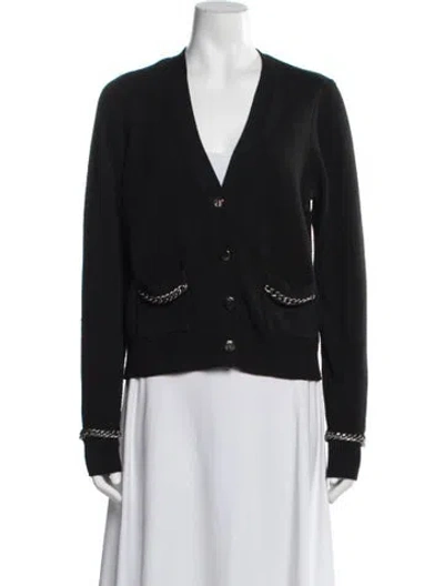 Pre-owned Rebecca Minkoff V-neck Sweater In Black