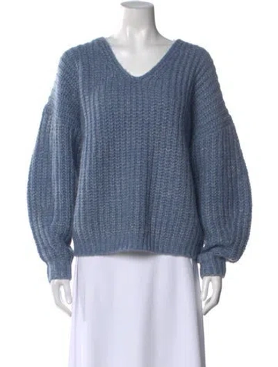 Pre-owned Rebecca Minkoff V-neck Sweater In Blue