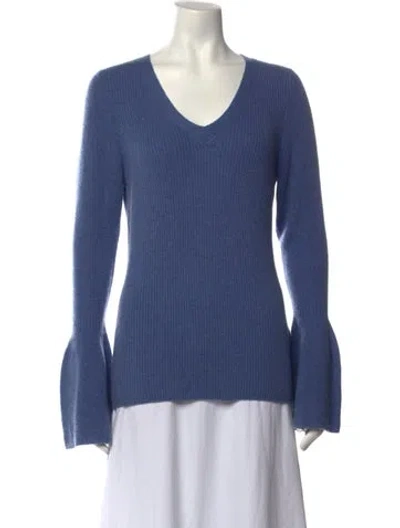 Pre-owned Rebecca Minkoff V-neck Sweater In Blue