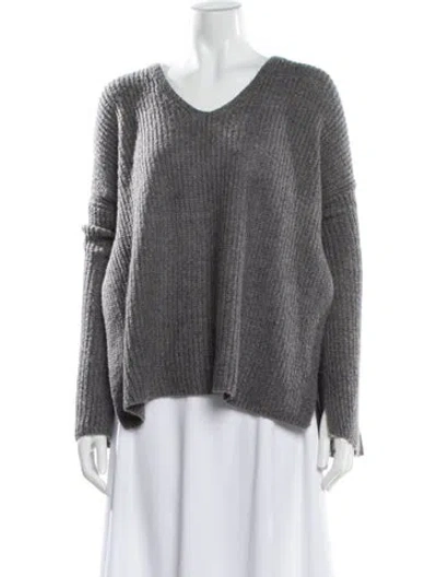 Pre-owned Rebecca Minkoff V-neck Sweater In Gray