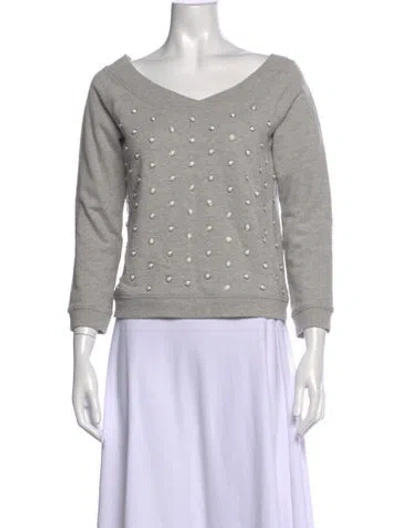 Pre-owned Rebecca Minkoff V-neck Sweater In Gray