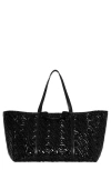 Rebecca Minkoff G Large Chain-link Embossed Leather Shoulder Bag In Black
