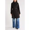 Rebecca Minkoff Water Repellent Trench Coat With Removable Bib Hoodie In Brown