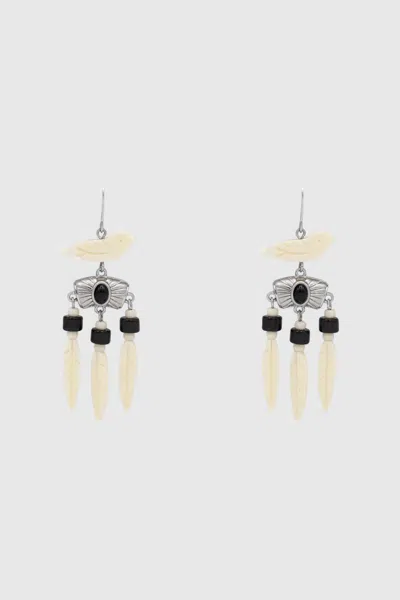 Rebecca Minkoff Western Bird Fringe Earring In Silver