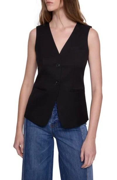 Rebecca Minkoff Willa Fitted Button-up Vest In True Black
