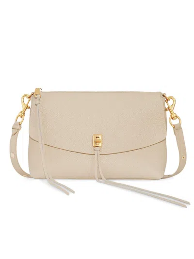 Rebecca Minkoff Darren Small Leather Top Zip Leather Shoulder Bag In Stone