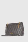 Rebecca Minkoff Women's Edie Flap Shoulder Bag In Graphite In Pink
