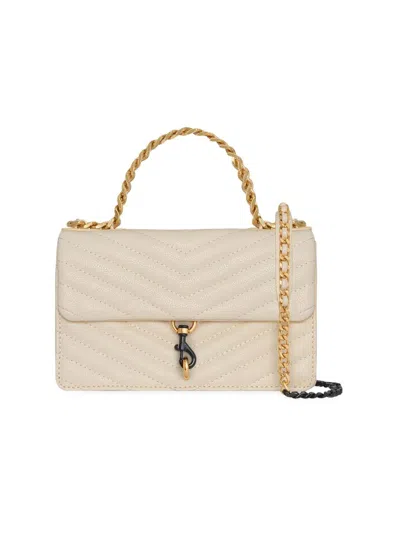 Rebecca Minkoff Women's Edie Mini Leather Crossbody Bag In White