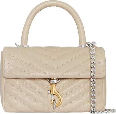Rebecca Minkoff Women's Edie Quilted Leather Top-handle Satchel, Stone In White