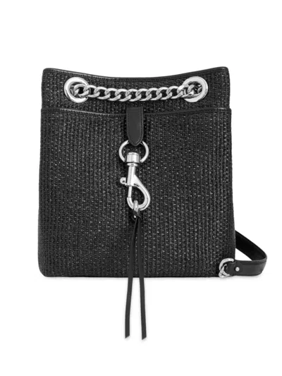 Rebecca Minkoff Women's Edie Woven Leather Bucket Bag In Black