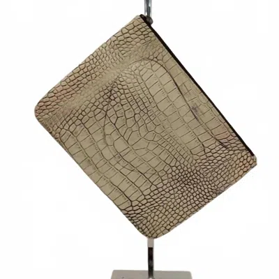 Rebecca Minkoff Women's Gator Clutch In Beige In Sand
