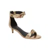 Rebecca Minkoff Women's Kaley Kitten Heel Sandal In Gold Distressed Metallic In Multi