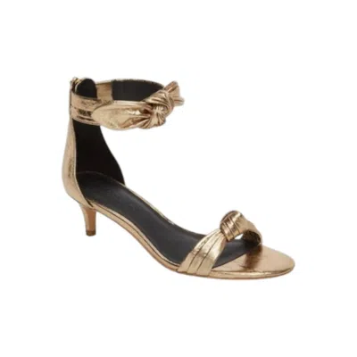 Rebecca Minkoff Women's Kaley Kitten Heel Sandal In Gold Distressed Metallic In Multi