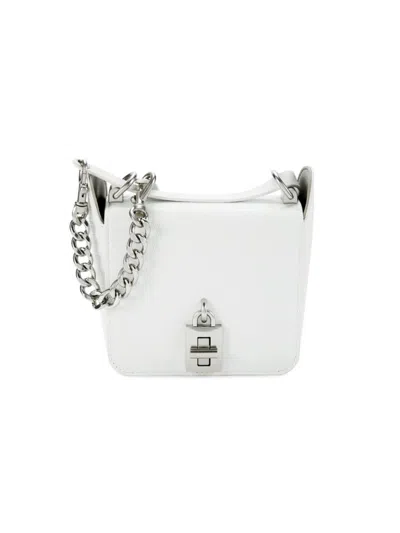 Rebecca Minkoff Women's Love Too Small Square Lizard Embossed Leather Crossbody Bag In White