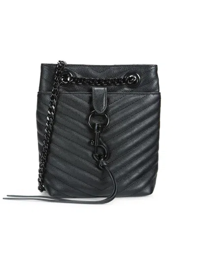 Rebecca Minkoff Women's Mini Edie Quilted Leather Shoulder Bag In Black