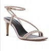 Rebecca Minkoff Women's Nanine Sparkle Mesh Ankle Strap Heels In Metallic Nude Sparkle Mesh In Multi