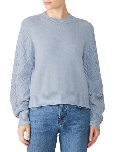 Rebecca Minkoff Women's Penny Cable Knit Wool Sweater In Blue