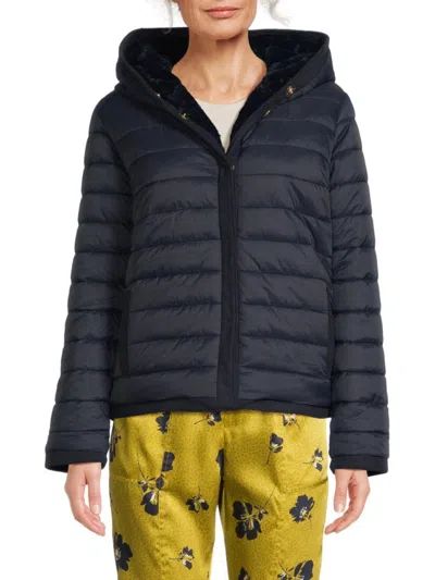 Rebecca Minkoff Women's Quilted Faux-fur Reversible Jacket In Blue