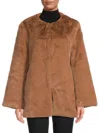 Rebecca Minkoff Women's Roxanne Faux Fur Mid Length Jacket In Vicuna