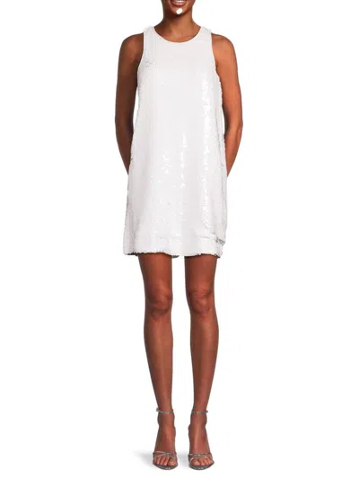 Rebecca Minkoff Women's Sequin Sleeveless Mini Dress In Alabaster