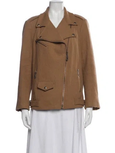 Pre-owned Rebecca Minkoff Wool Biker Jacket In Brown