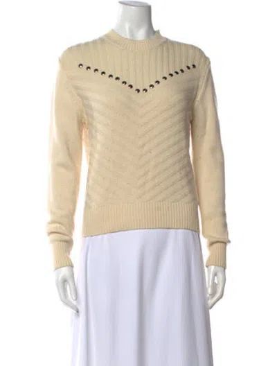 Pre-owned Rebecca Minkoff Wool Mock Neck Sweater In Neutrals