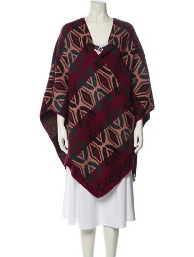 Pre-owned Rebecca Minkoff Wool Printed Sweater In Burgundy