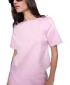 Rebecca Minkoff Wren Chain Short Sleeve Satin Top In Pink