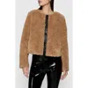 Rebecca Minkoff Wyatt Faux Fur Jacket In Oat