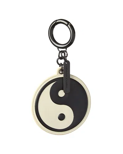 Rebecca Minkoff Yin Yang Leather Bag Charm In Black
