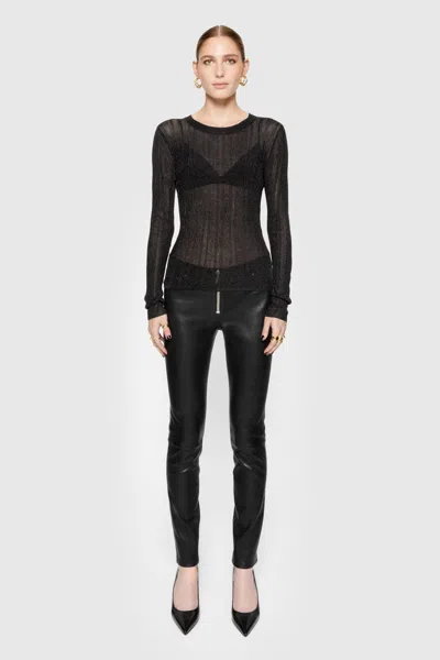 Rebecca Minkoff Ziggy Leather Pant In True Black