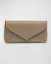 Rebecca Minkoff Zip Envelope Glitter Clutch Bag In Dk Gold