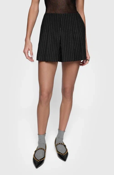 Rebecca Minkoff Zoe Pinstripe Pleated Wool Blend Skort In Pinstripes