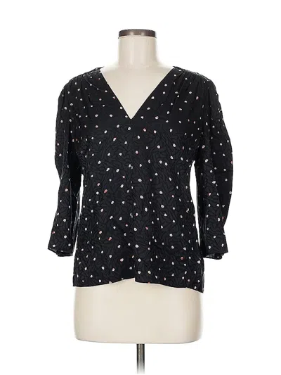Pre-owned Rebecca Taylor 3/4 Sleeve Blouse In Black
