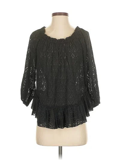 Pre-owned Rebecca Taylor 3/4 Sleeve Blouse In Black