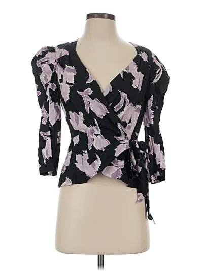 Pre-owned Rebecca Taylor 3/4 Sleeve Blouse In Black