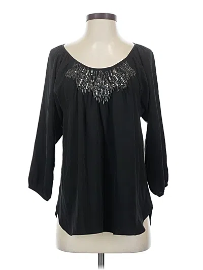 Pre-owned Rebecca Taylor 3/4 Sleeve Blouse In Black