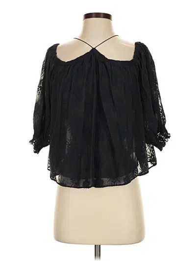 Pre-owned Rebecca Taylor 3/4 Sleeve Blouse In Black