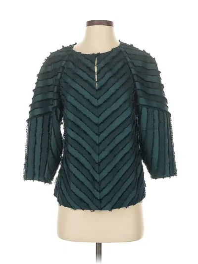 Pre-owned Rebecca Taylor 3/4 Sleeve Blouse In Blue