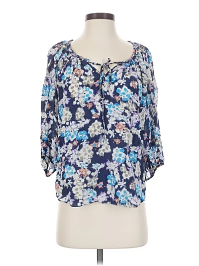 Pre-owned Rebecca Taylor 3/4 Sleeve Blouse In Blue