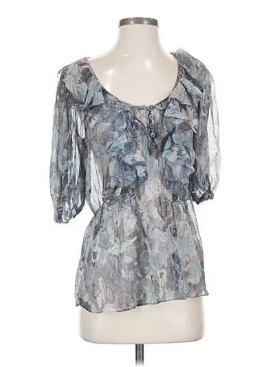 Pre-owned Rebecca Taylor 3/4 Sleeve Blouse In Gray