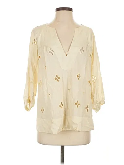 Pre-owned Rebecca Taylor 3/4 Sleeve Blouse In Ivory