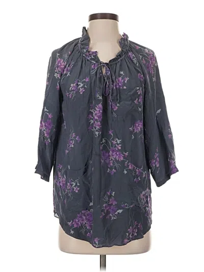 Pre-owned Rebecca Taylor 3/4 Sleeve Blouse In Purple