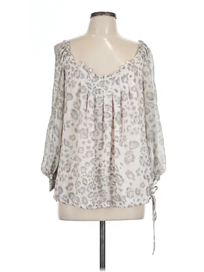 Pre-owned Rebecca Taylor 3/4 Sleeve Blouse In Silver